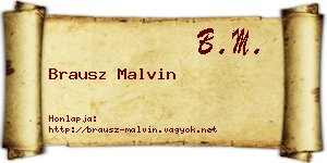 Brausz Malvin névjegykártya
